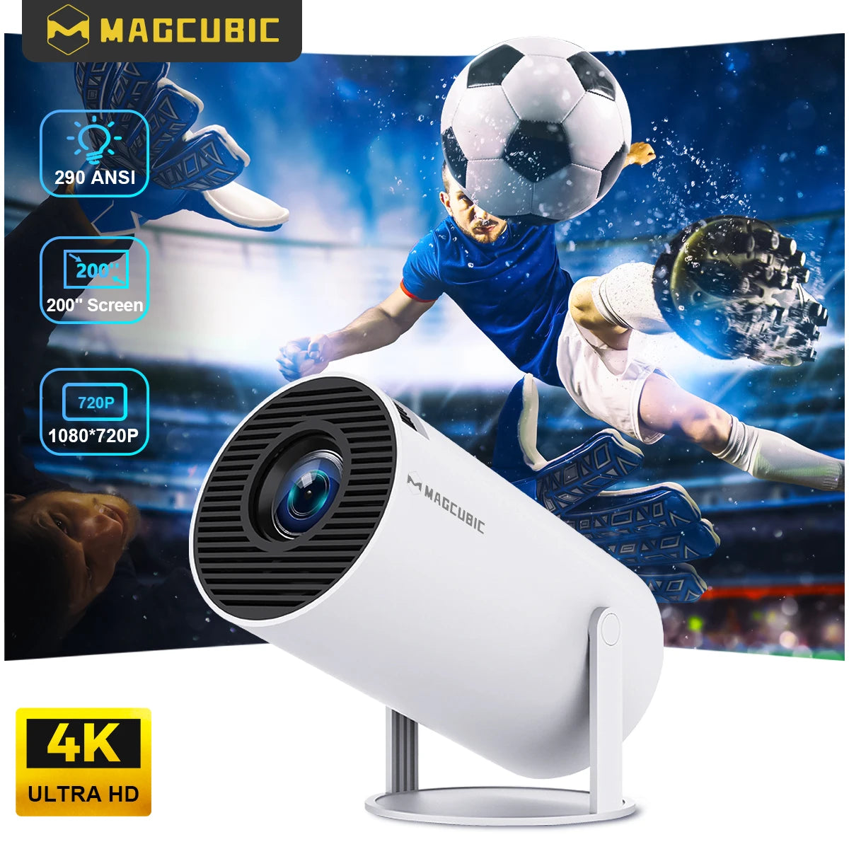 Projector HY300 PRO 4K Android 11 Dual Wifi6 290ANSI Allwinner H713 BT5.0 1080P 1280*720P Home Cinema Outdoor Projetor